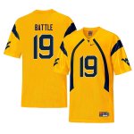 Men's West Virginia Mountaineers NCAA #19 Elijah Battle Yellow Authentic Nike Retro Stitched College Football Jersey BG15C17YH